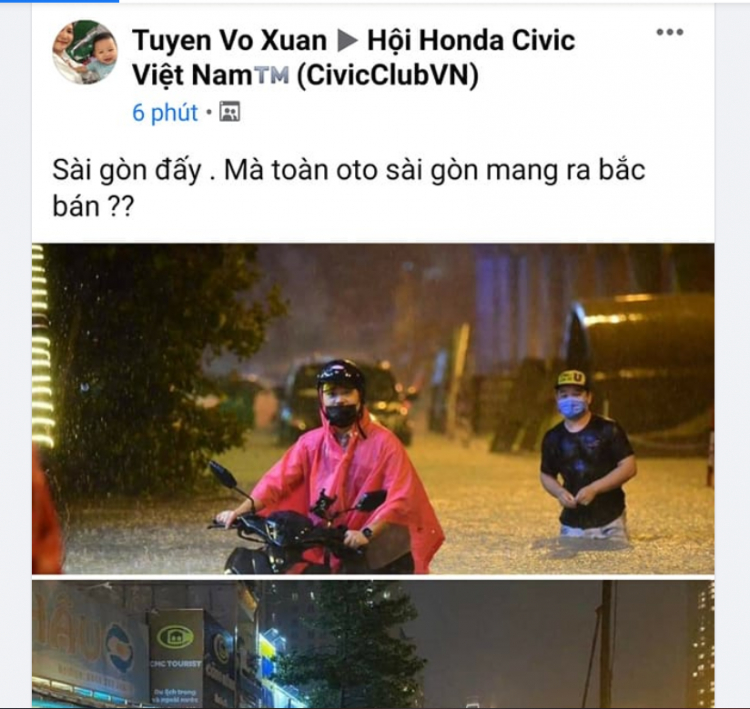 [Ảnh] Tổng hợp Sài Gòn mưa ngập đêm qua, xe cộ bì bõm "bơi"