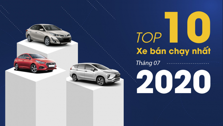 [Infographic] Top 10 xe bán chạy tại Việt Nam tháng 7/2020: Toyota và Honda mất nhiều vị trí