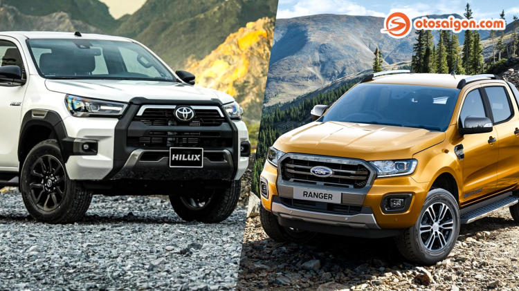 So sánh Ford Ranger 2.0 Wildtrak 4x4 và Toyota Hilux 2.8 Adventure 4x4: Bán tải Nhật và Mỹ so găng