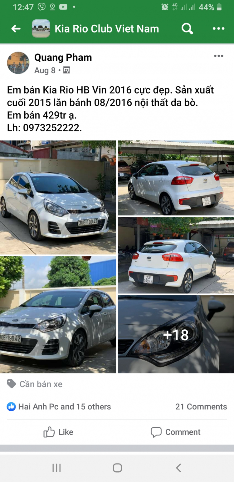 Xin tư vấn về Kia Rio 2016