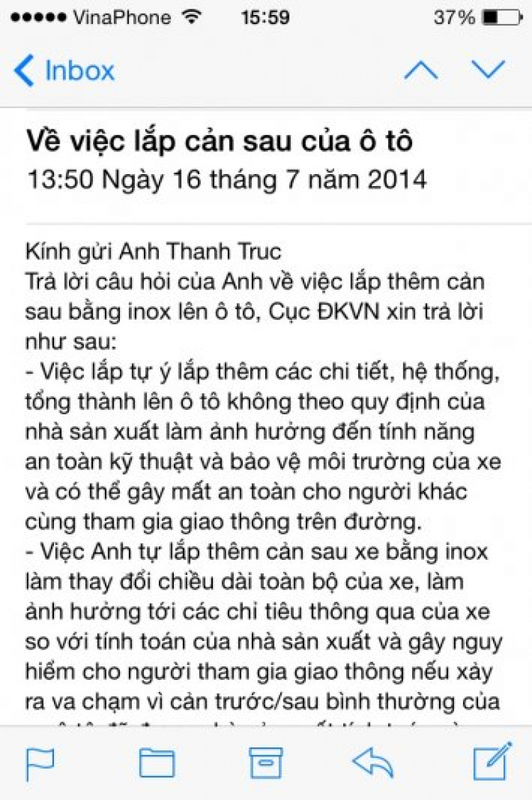 XXX phạt 3,7tr lỗi lắp thêm cản sau vào xe...