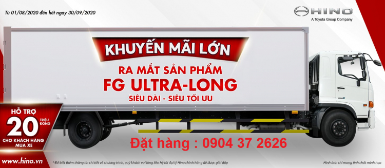 KHUYẾN MÃI LỚN RA MẮT XE TẢI HINO 8 TẤN FG ULTRA LONG