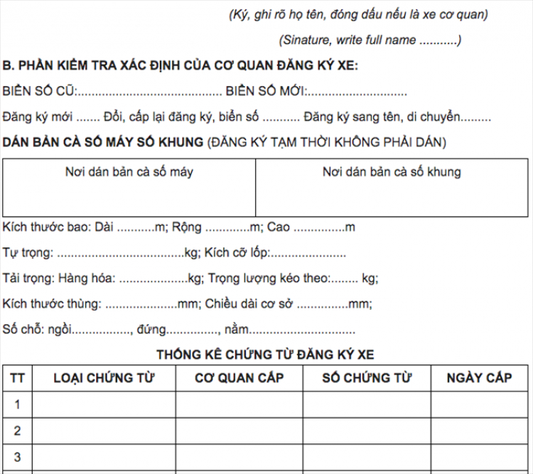 Các thủ tục để cấp lại giấy đăng kí xe máy bị mất