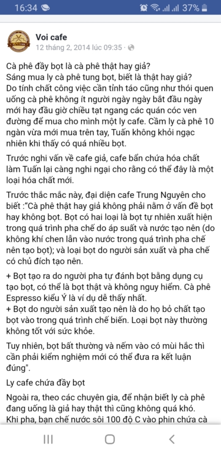 Mua cà phê hạt không tẩm hương, hóa