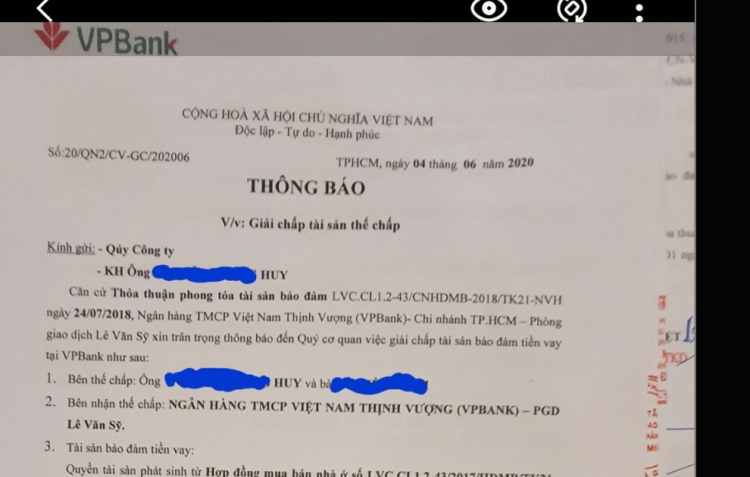 Hỏi lại: Mua nhà sổ đang nằm ở Bank