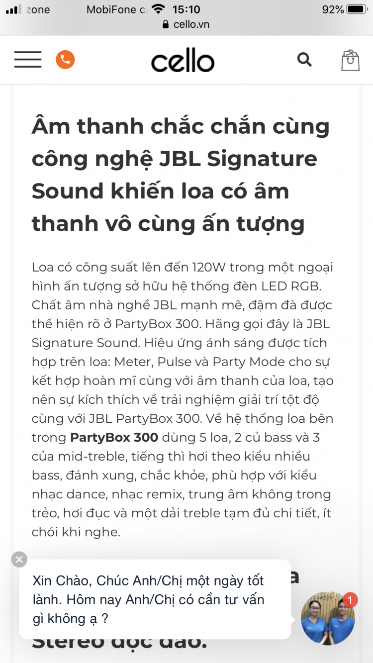 Cần mua loa JBL party box 300