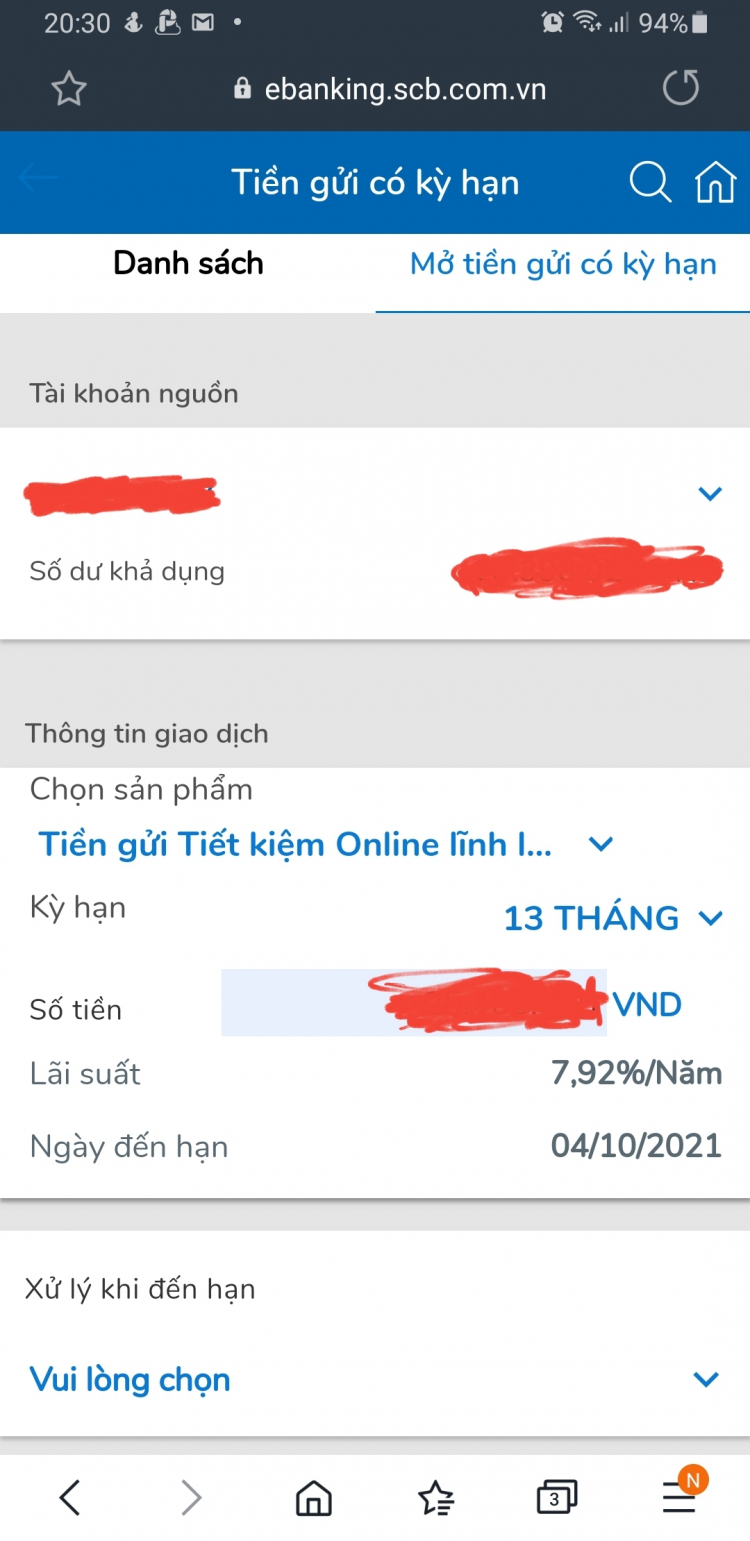 Gởi tiền SCB Gởi tiền SCB