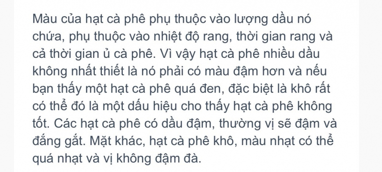 Mua cà phê hạt không tẩm hương, hóa