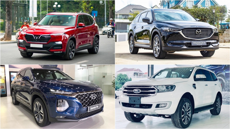 Nên chọn SUV 7 chỗ AWD nào giữa: SantaFe, Everest, Lux SA, Outlander, CX8 đây các bác?