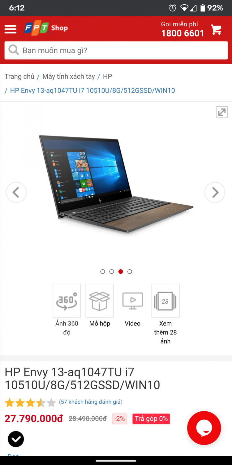 Hỏi laptop HP Envy 13?