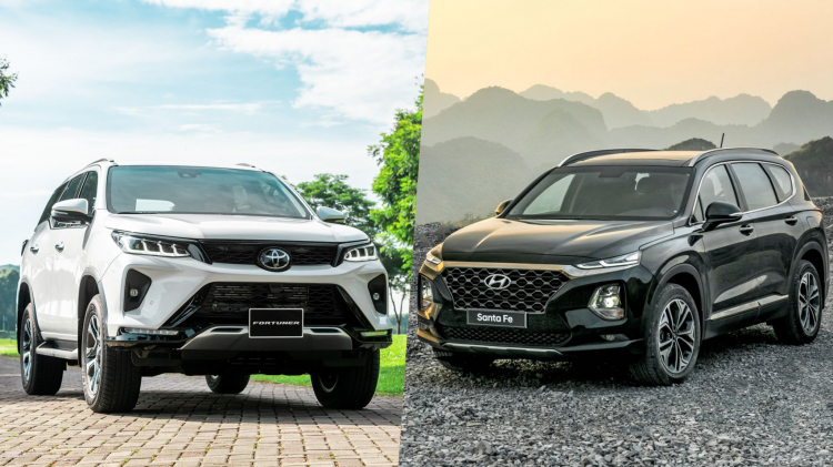So sánh Toyota Fortuner 2021 và Hyundai SantaFe: chọn SUV Nhật hay CUV Hàn khi chênh 189 triệu?