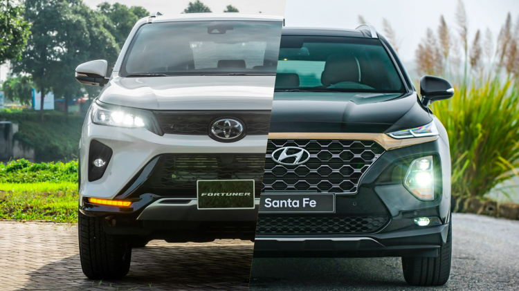 So sánh Toyota Fortuner 2021 và Hyundai SantaFe: chọn SUV Nhật hay CUV Hàn khi chênh 189 triệu?