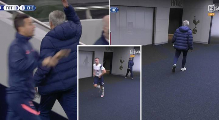 Đang thi đấu khi Tottenham bị dẫn trước nhưng Eric Dier bị Tào Tháo đuổi mất dạng, HLV Mourinho phải chạy vào hầm đi tìm.
