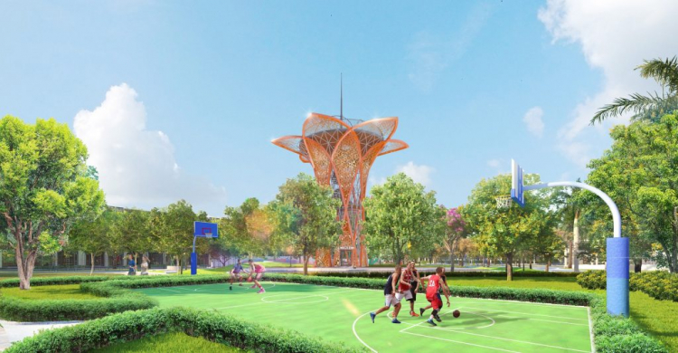 Đài quan sát cao 16 m với tầm nhìn 360 độ tại Sky Park. Ảnh phối cảnh: Đất Xanh. Đài quan sát cao 16 m với tầm nhìn 360 độ tại Sky Park. Ảnh phối cảnh: Đất Xanh.