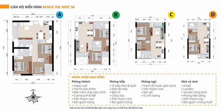 Căn hộ 2PN 1WC 50m2 The Western Capital, nội thất cơ bản