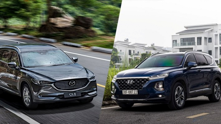 Đặt cọc Santafe dầu nhưng còn phân vân Mazda CX8