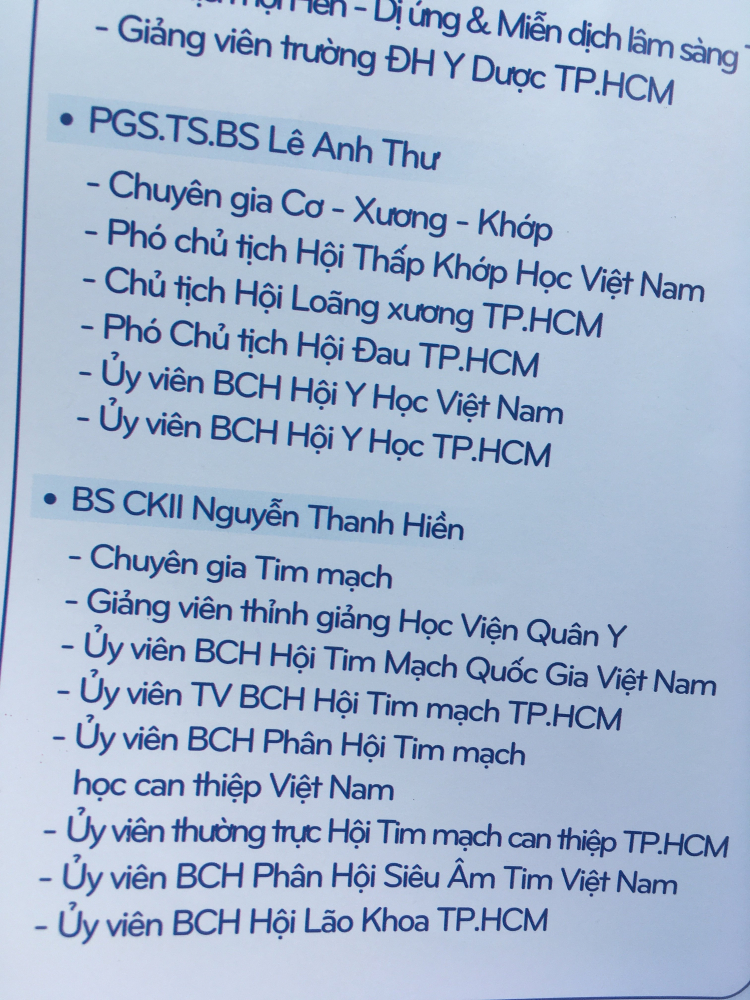 Bác sĩ tim mạch giỏi ở SG