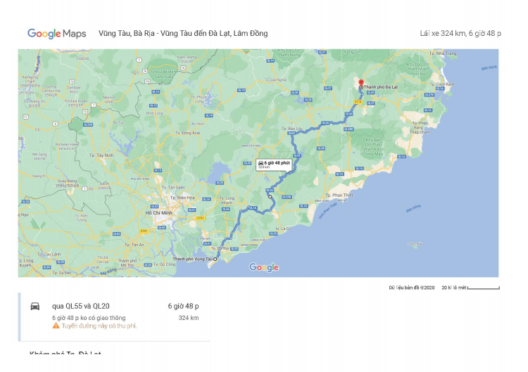 Tư vấn đường lên Đà Lạt, xuất phát từ Vũng Tàu