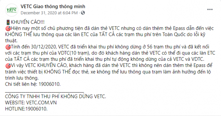 Thêm nhiều trạm thu phí có VETC