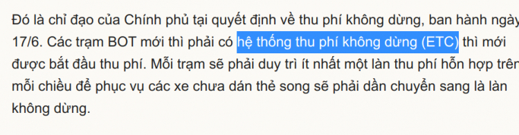 Thêm nhiều trạm thu phí có VETC