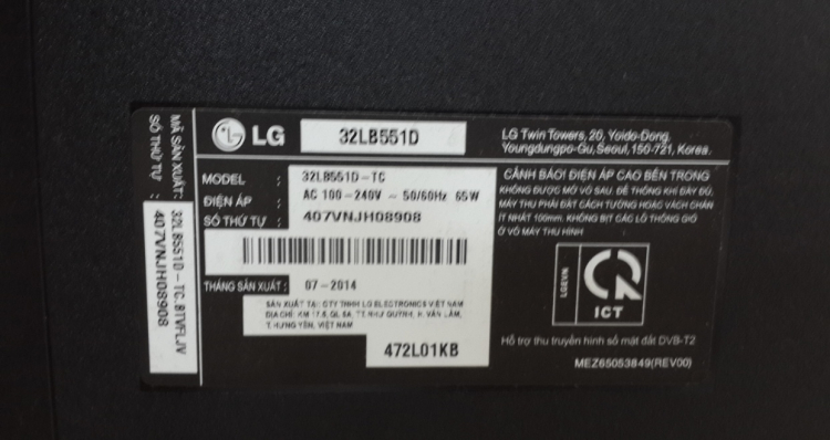 Cần mua remote tivi LG 32LB551D?