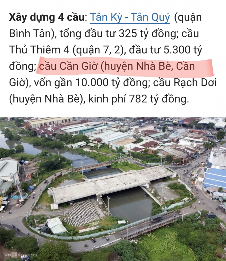 Cập nhật tình hình đất Huyện Cần Giờ