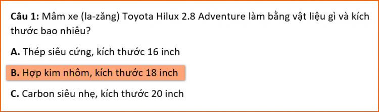 Minigame “Hiểu về Hilux” đã tìm ra người thắng cuộc, nhận quà giá trị từ Toyota