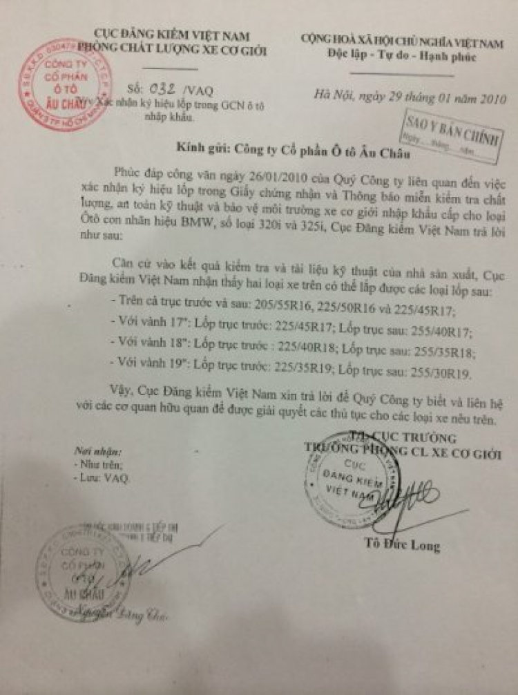 Các thông số trên lốp xe