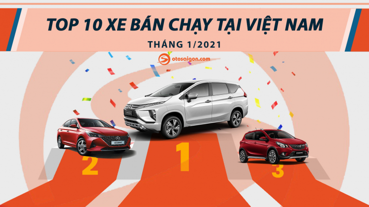 [Infographic] Top 10 xe bán chạy tại Việt Nam tháng 1/2021: Vios mất ngôi vương, nhiều vị trí bị xáo trộn