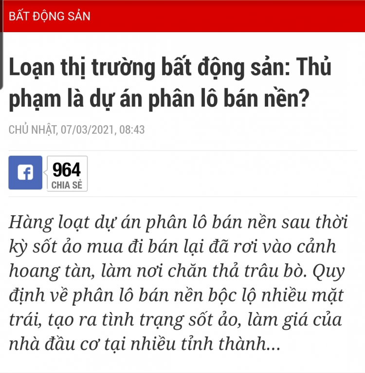 [BĐS] lên Thổ, chia Lô, bán Nền