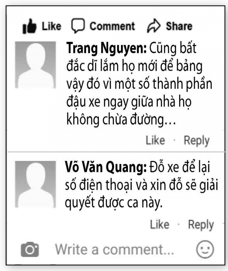 Tranh cãi chuyện chủ nhà đặt vật cản dưới lòng đường để ô tô khỏi dừng đỗ