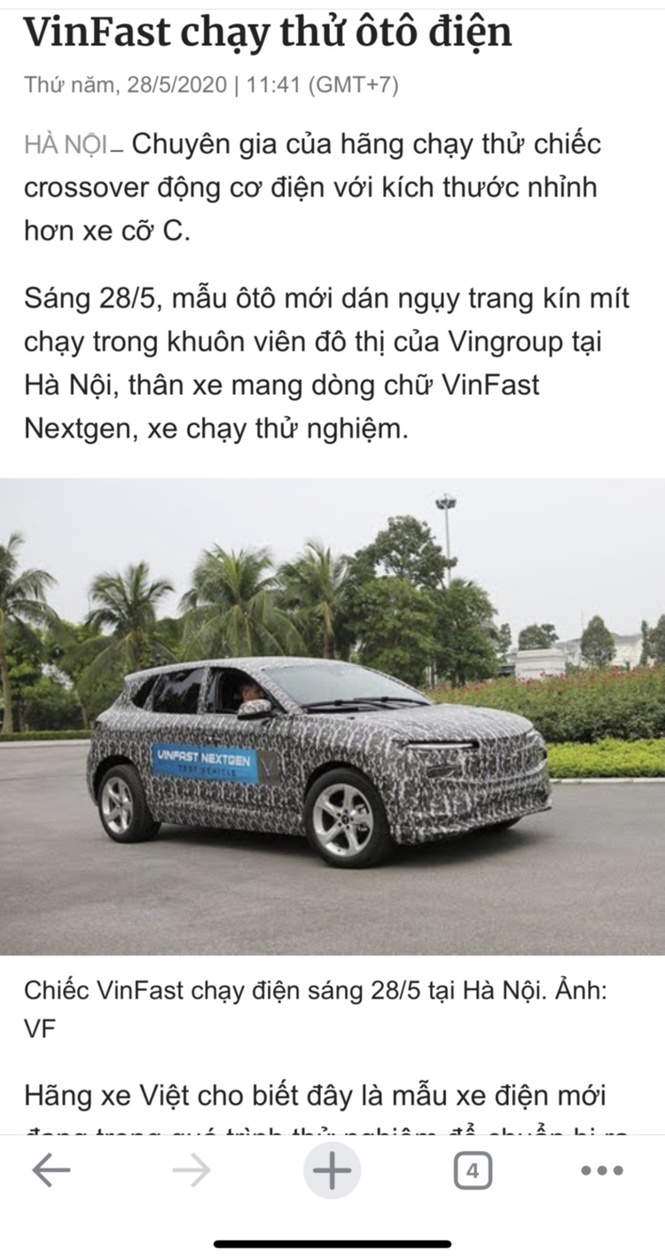 VinFast chuẩn bị trình làng xe hơi điện