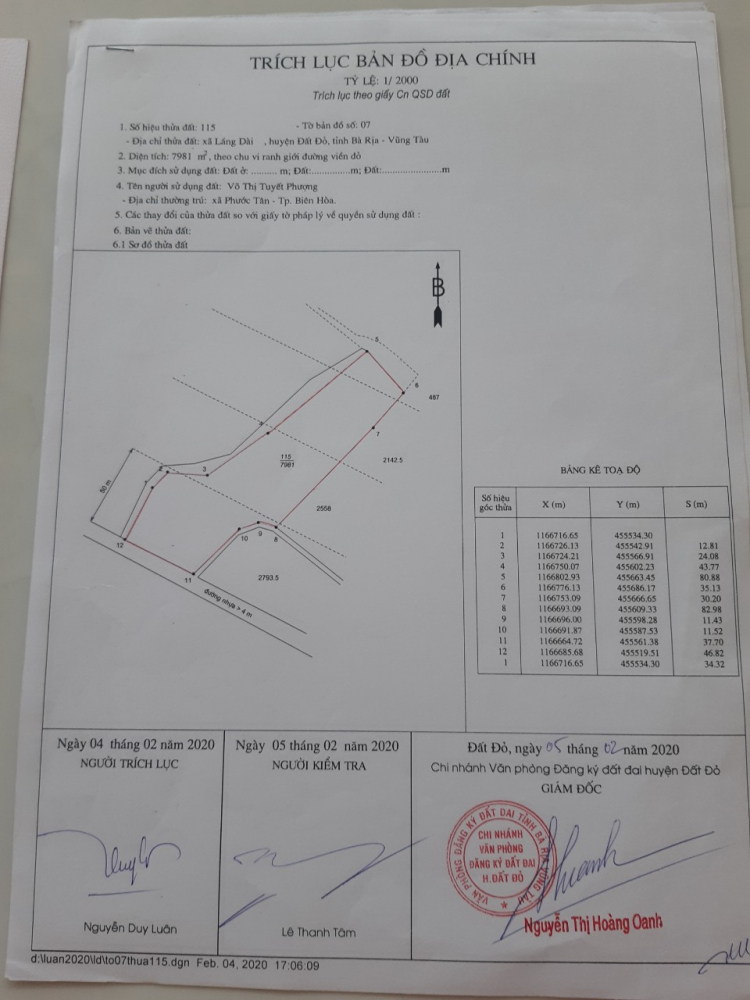 Hỏi về ý nghĩa vạch kẻ nối trong 'trích lục bản đồ địa chính'