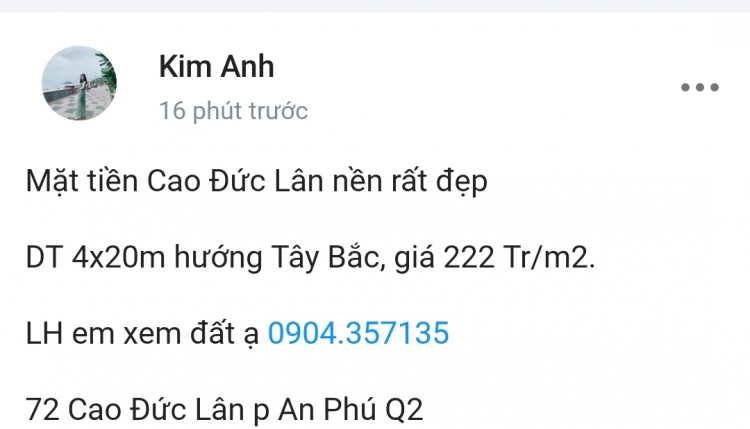 Mặt Tiền Vành Đai Tây APAK Q2...