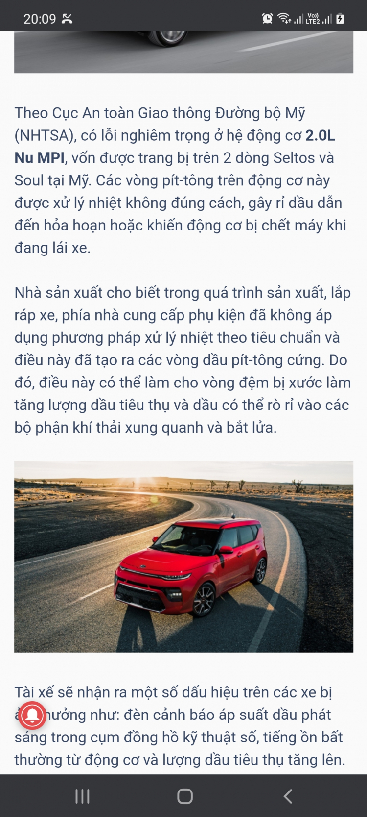 Kia triệu hồi 147.000 xe Seltos và Soul tại Mỹ vì nguy cơ cháy