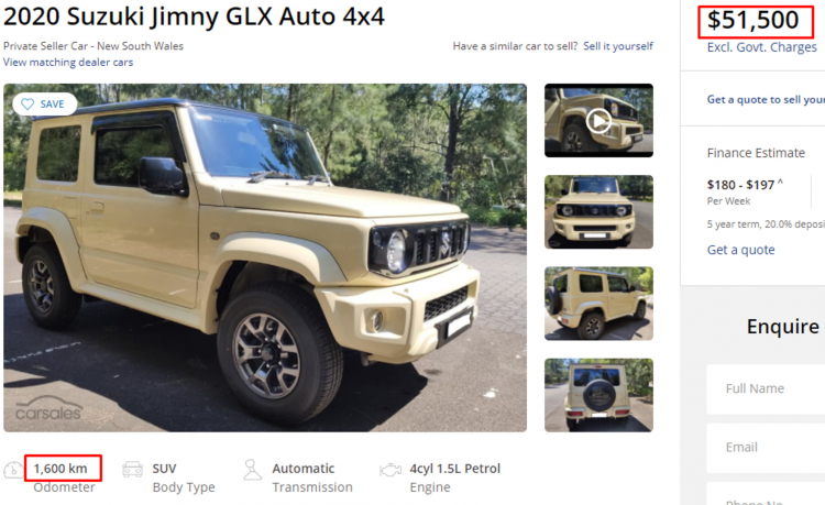 Nghịch lý Suzuki Jimny cũ có giá đắt hơn xe mới tại Úc