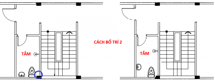 Nhờ tư vấn về cách bố trí trong nhà vệ sinh.