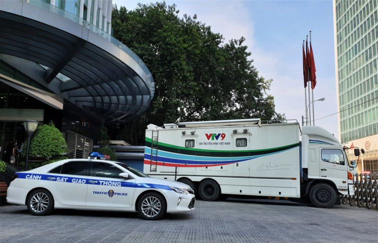 Lô xe cảnh sát giao thông VinFast Lux A2.0 xuất hiện tại nhà máy VinFast