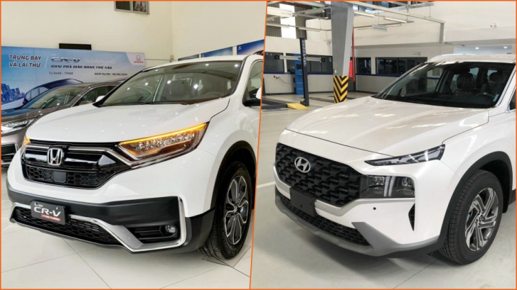 Tư vấn mua Honda CRV bản L hoặc SantaFe 2021 Xăng tiêu chuẩn