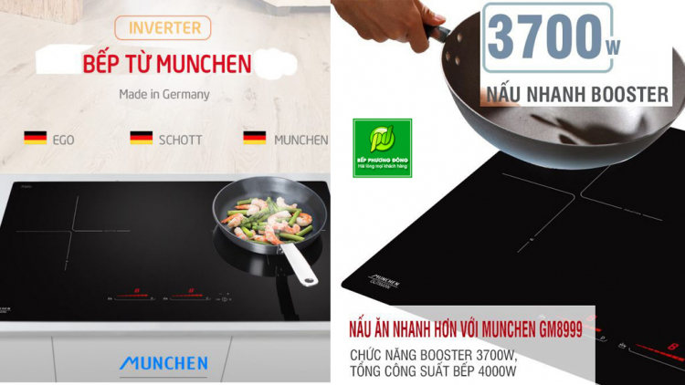 Tìm hiểu về giá cả của bếp từ Munchen nhập khẩu Đức