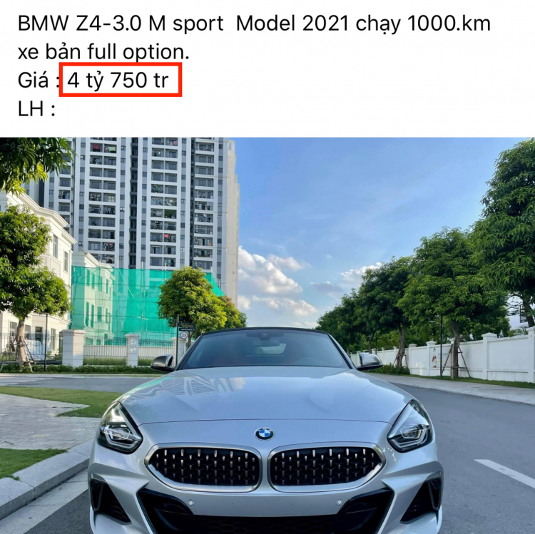 BMW Z4 2021 đầu tiên lên sàn xe cũ tại Việt Nam: phiên bản mạnh nhất, độc nhất chào bán hơn 4,7 tỷ