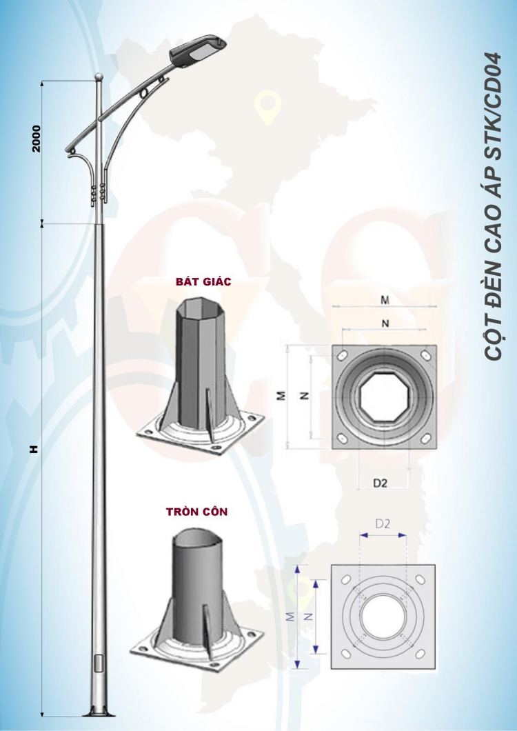 Cột đèn cao áp STK/ CD04