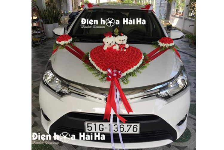 Bán hoa lụa trang trí xe cưới toàn quốc Bán hoa lụa trang trí xe cưới toàn quốc
