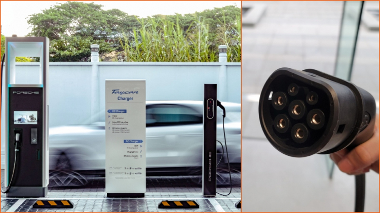 Trạm sạc nhanh và đầu sạc Type 2 của Porsche Taycan tại Việt Nam Trạm sạc nhanh và đầu sạc Type 2 của Porsche Taycan tại Việt Nam
