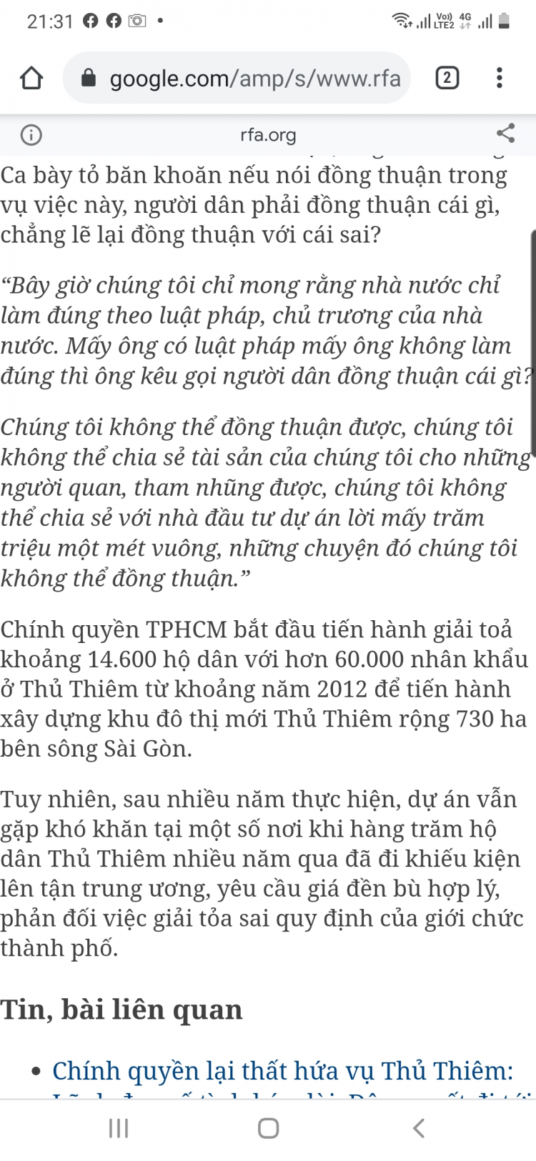 Liệu công cuộc kiện cáo tại KĐTM Thủ Thiêm đã đến hồi chấm dứt!?