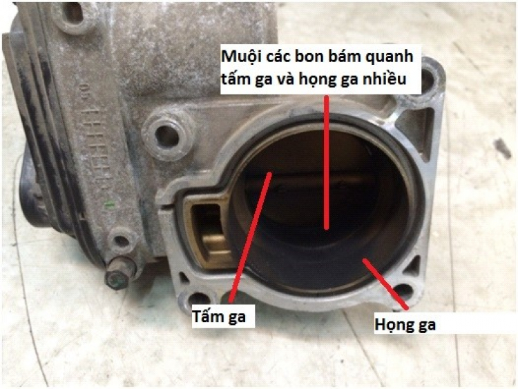 họng ga bám bụi carbon