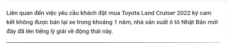 Toyota Land Cruiser 2022 đã về đại lý, sẵn sàng giao đến tay khách hàng Việt Toyota Land Cruiser 2022 đã về đại lý, sẵn sàng giao đến tay khách hàng Việt