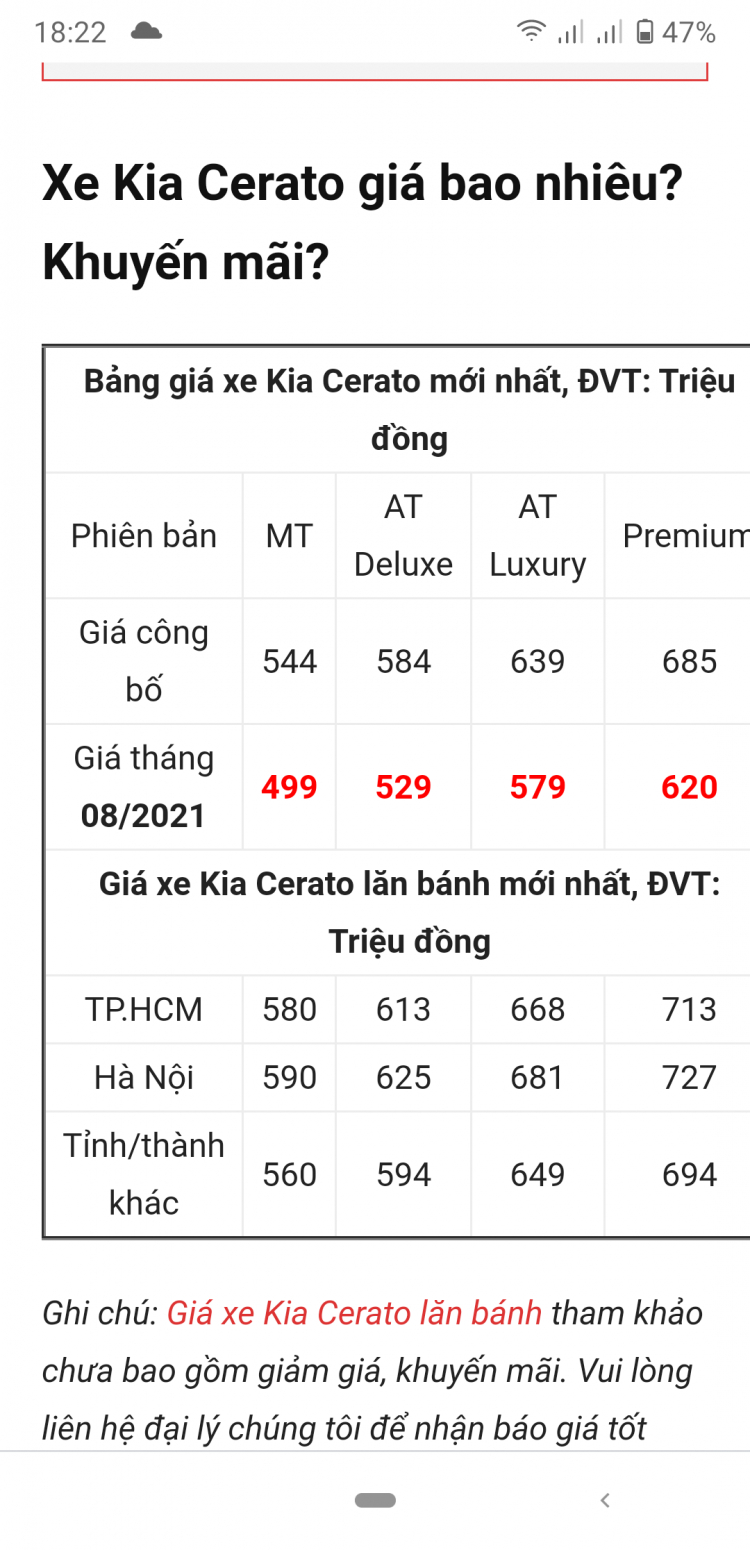 Kia Cerato 1.6 Luxury Sx 2019