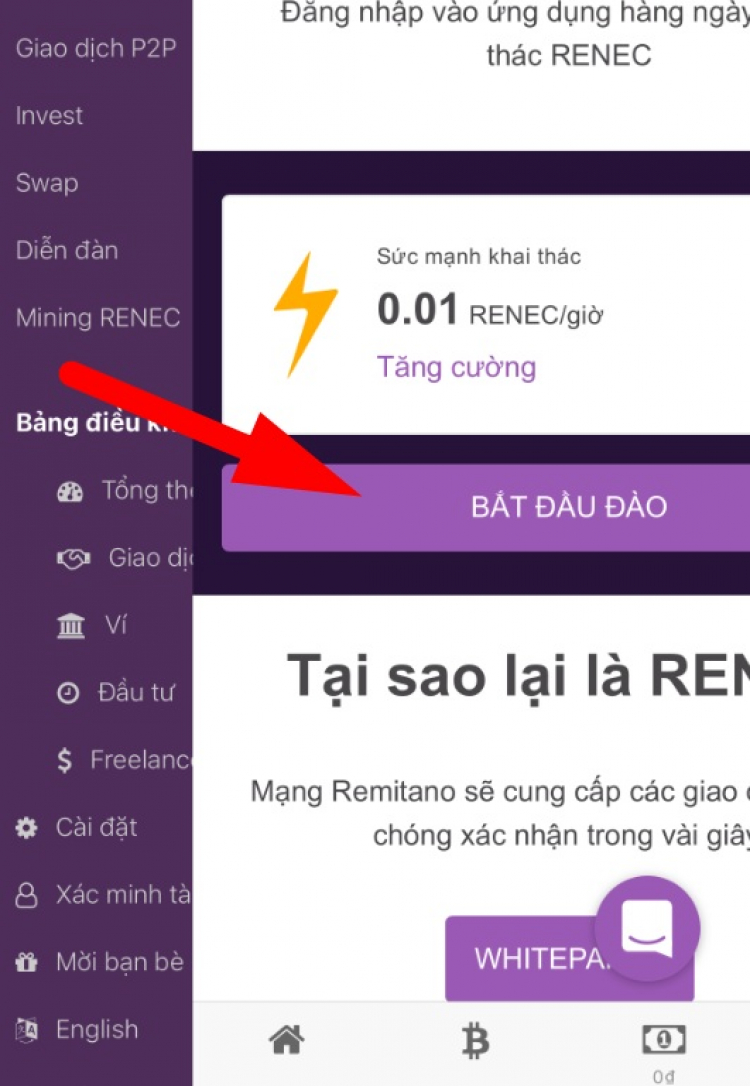 RENEC - TIỀN ĐIỆN TỬ CỦA SÀN REMITANO ("đào free")