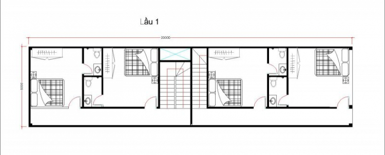 Tư vấn xây nhà dt 5x20m